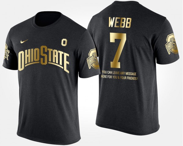 Ohio State Buckeyes Damon Webb Men's #7 Limited Gold With Message Short Sleeve Black College Football T-Shirt 2404XLDV7